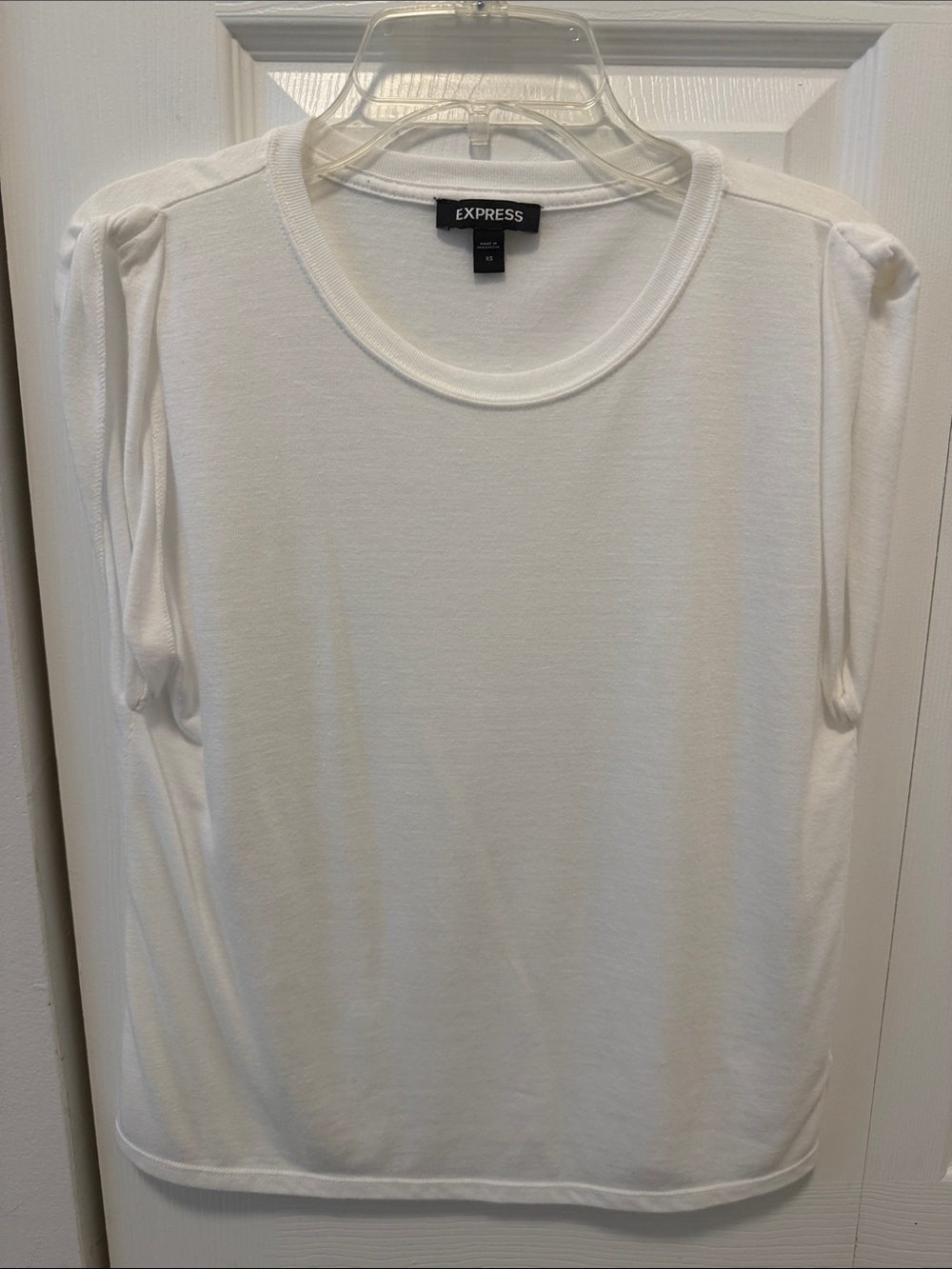 White Short Sleeve Crewneck Top